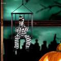 Scary Talking Prisoner Screaming Animated Decorations with Glowing Eyes Spooky Skeleton Theme Parties. 