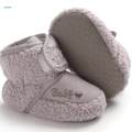 Newborn Baby Boys Girls Booties Winter House Slipper Crib Shoes for Baby Boys Girls Gray 13cm. 