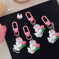 【100%-original】 Cute Mini Tulip Rabbit Keychain Lovely Pink Bunny Doll Key Chain For Women Girl Kids Bag Earphone Box Hangings Keyring Pendant Cherry Super Store. 