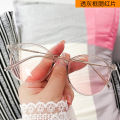 2022 New Light Ladies Plain Flat Mirror Retro Oval Rice Nail Glasses Frame Korean Version Blue Light Blocking Glasses.