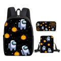 Space Werewolf Kill Among us school bag three-piece game peripherals for primary and secondary school students backpack shoulder bag pencil case. 
