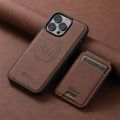 Magnetic For MagSafe Card Holder 2 in 1 Leather Phone Case For iPhone 15 14 13 12 Pro Max Ultra Shockproof Detachable Back Cover.