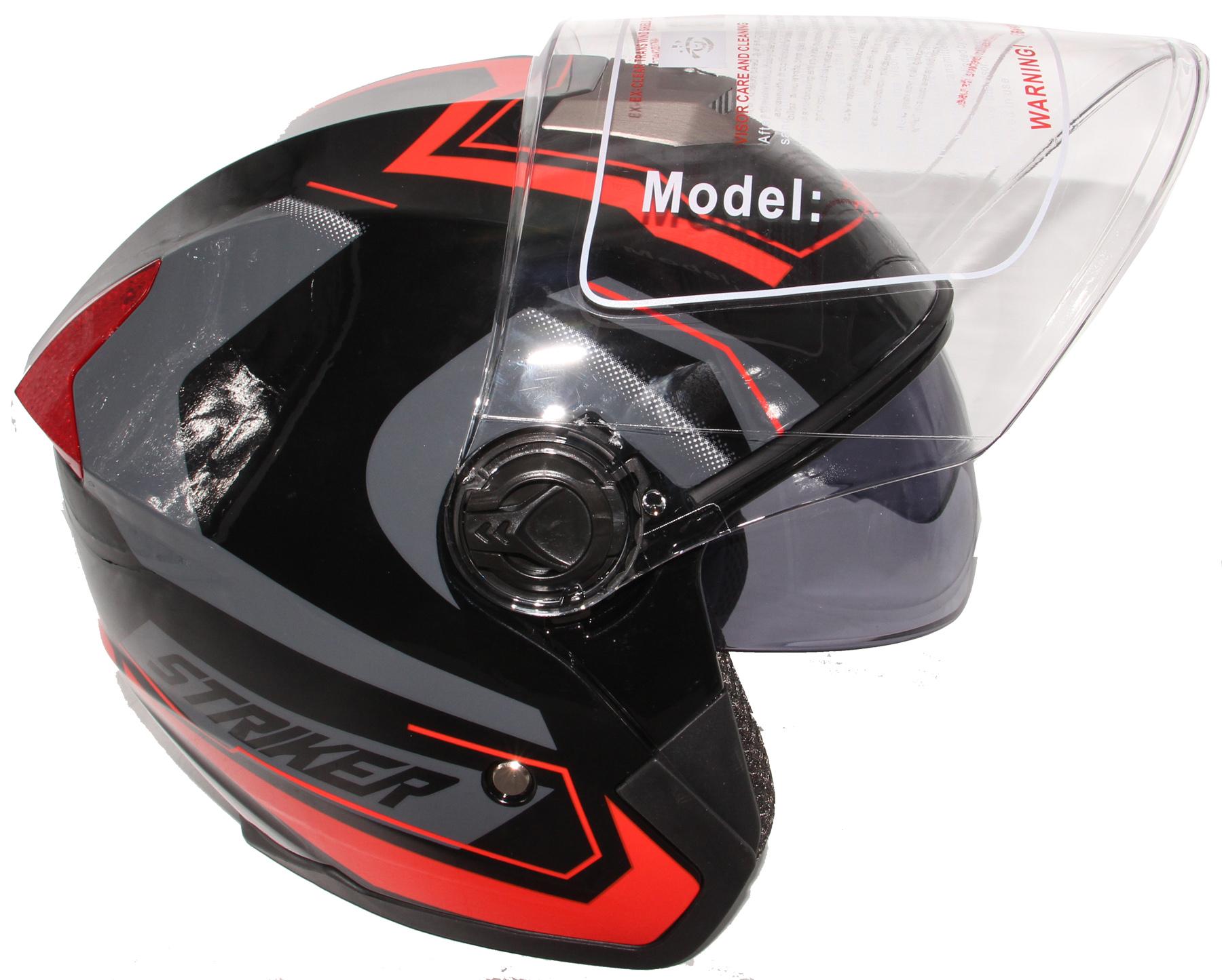 XBK-603 Matt Black Graphic Helmet for Men and Women-Black Red