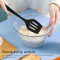 2 Pcs Silicone Slotted Fish Turner Spatula, Spatulas for Non Stick Cookware Baking,Cooking,Heat Resistant,Black. 