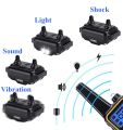 Pet  Training Collar Remote Electric Shock Vibration Rechargeable Rainproof Blue LCD For 3 s anti barking device 1 black. 