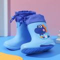 Children Rain Boots Baby Cute Cartoon Water Shoes Girls Boys Waterproof Non-Slip Water Boots Kids PVC Soft Rubber Shoes 레인부츠. 