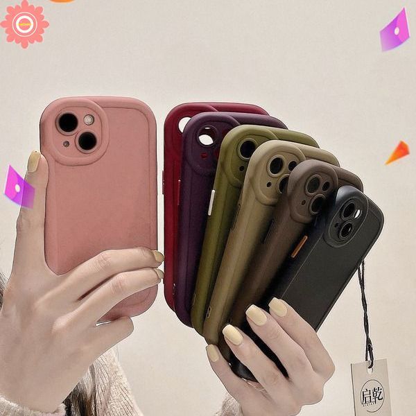 Fashion Simplicity Solid Color Phone Case Compatible for iPhone 11 14 15 13 12 Pro Max 15 14 Plus XR X XS Soft Cover
