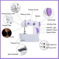 Belizzi Mini Sewing Machine - Dual Speed Portable Mini Electric Pedal Double Threads Rewind Swing Machine- Purple -Mini Sewing Machine.