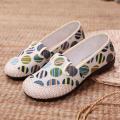 Canvas Fisherman Women's Shoes Ethnic Style Old Beijing Cloth Shoes Linen Flat Low-Cut Slip-on Mother Shoes Peas Shoes. 