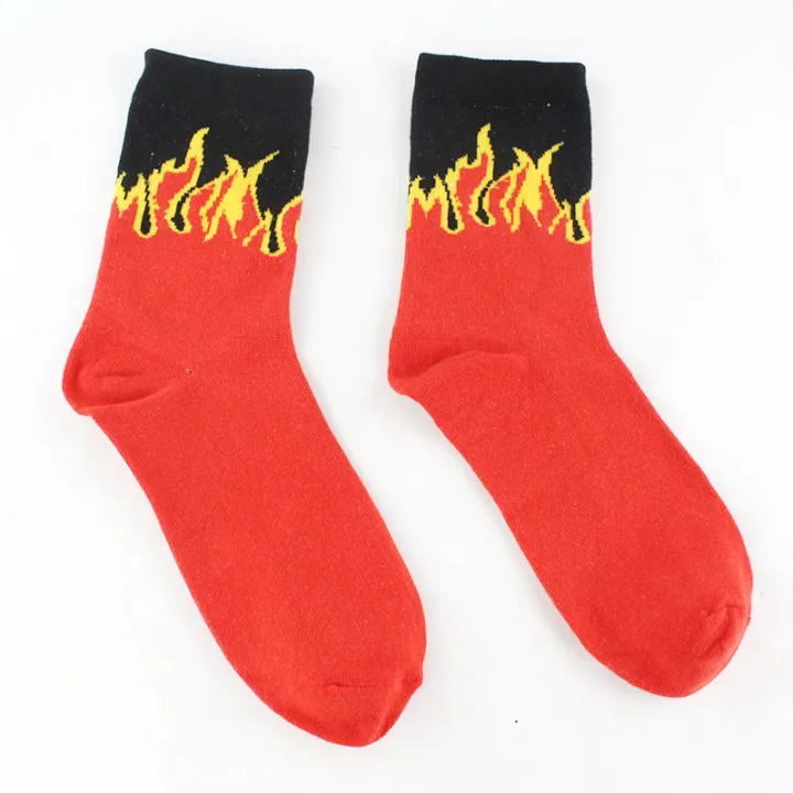 HoneyYami%20Unisex%20Flame%20Black%20White%20Yellow%20Fire%20Sokken%20Novelty%20Hip%20Hop%20Harajuku%20Socks%20Skateboard%20Calceines%20Mujer%20Street%20Skarpetki%20Socks%20-%20Image%207