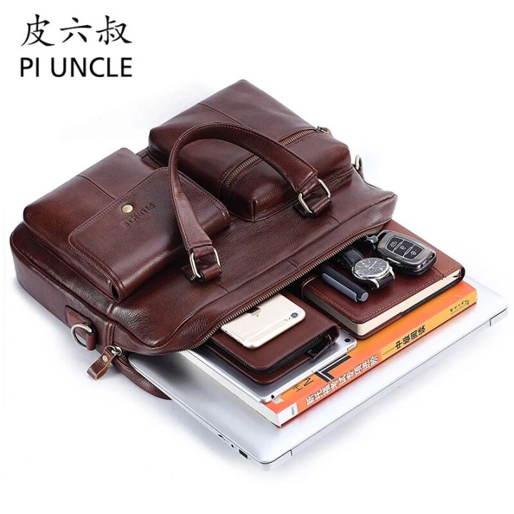 PIUNCLE%20Men's%20Briefcase%20Bag%20Men's%20Genuine%20Leather%20Laptop%20Bag%20Men%20Vintage%20Designer%20Luxury%20Brand%20Porte%20Document%20Office%20Bag%20For%20Men%20-%20Image%204