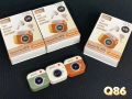 2026 New Style Retro Camera Design Q86 Earbuds, Bluetooth 5.3 Semi-In-Ear Headphones with Digital Battery Indicator.