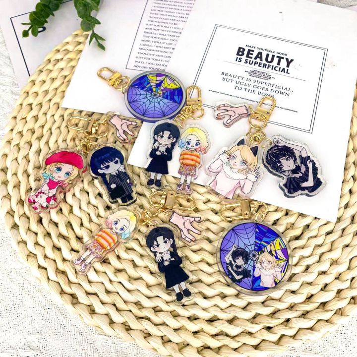 Wednesday Addams Keychain Kid Hand Pendant Toy Key Holder Key Ring Gift for Fans Jewelry