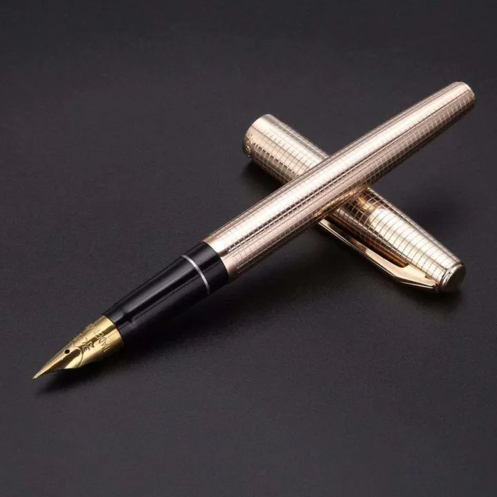 New%20Wing%20ung%20235%20Fountain%20Pen%20Aluminum%20Ink%20pen%20Gold%20Trim%20Fine%20Nib%20Aerometric%20Filler%201996%20tock%20%20tationery%20Office%20chool%20upplie%20-%20Image%202