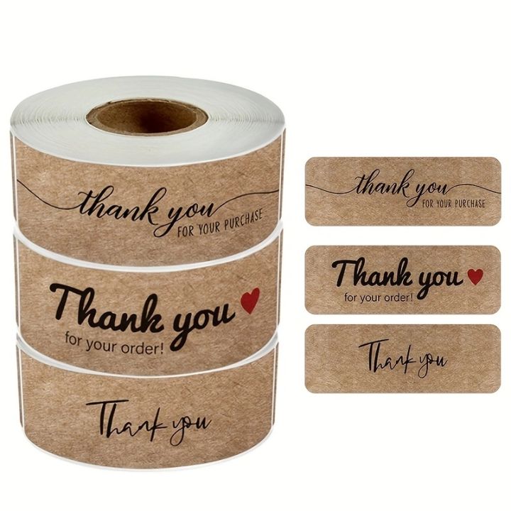 Labeled gifts and commercial packaging decoration personalized paper DIY gifts 120pcs/roll kraft paper thank you stickerscosplay