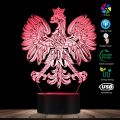 Polish Coat of Arms Polska 3D Optical illusion USB Light Home Decor Patriotic Polish Eagle Falcon LED Novelty Desk Night Lamp. 