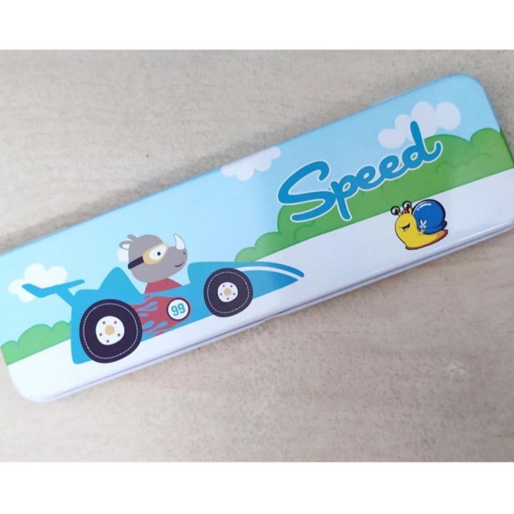 Tin pencil and Pen Box - White and Pink (01 Pcs)