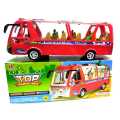 Cheap price electric plastic small mini school bus toy for kids baby children B/O car with lights sound. 