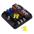 ARELENE 3X 6-Way Waterproof Fuse Block,with LED Indicator 12 Circuits with Negative Marine Fuse Box for Dc 12/24V.