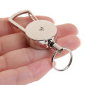 1pc Retractable Pull Key Ring Chain Clip Carabiner Holder Recoil Extends To 50cm. 