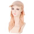Muslim Hijab Turban Hat for Women Girls Baseball Cap Sun Hats Headscarf Scarf Cap Solid Color Fashion Women Soft scarves.