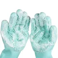 Pet Grooming Gloves for Bathing and Hair Removal, Dogs and Cats Bath Shampoo Brush, Soft and Durable Silicone Scrubber Glove for Pets Shower Like Horse, Dog and Cat. 