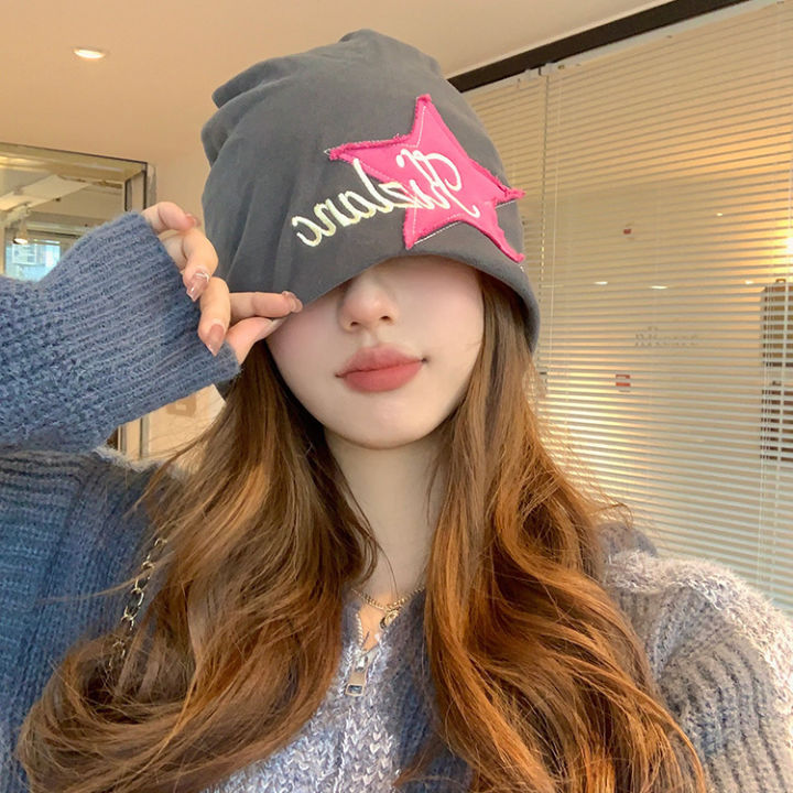Retro%20Fashion%20Raw%20Edge%20XINGX%20Embroidery%20Head-Wrapping%20Hat%20Female%20Hop%20Street%20Internet%20Celebrity%20Sweet%20Cool%20Pile%20Heap%20Cap%20Autumn%20and%20Winter%20Warm%20-%20Image%203