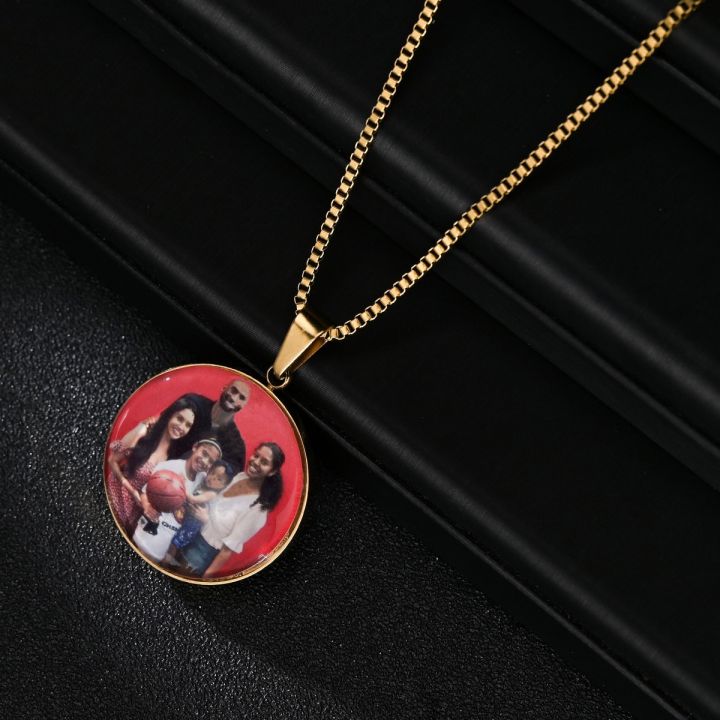Customize Photo Pendant Necklace Stainless Steel Personalized Picture Necklaces Heart Pendants Friend Family Jewelry Gifts