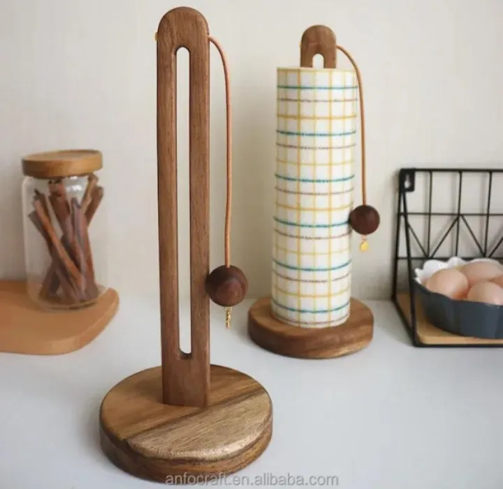 Wooden%20Kitchen%20Dining%20Table%20Worktop%20Round%20Tissue%20Paper%20Towel%20Stand%20Free%20Standing%20Roll%20Holder%20with%20Non-Slip%20Pad%20-%20Image%203