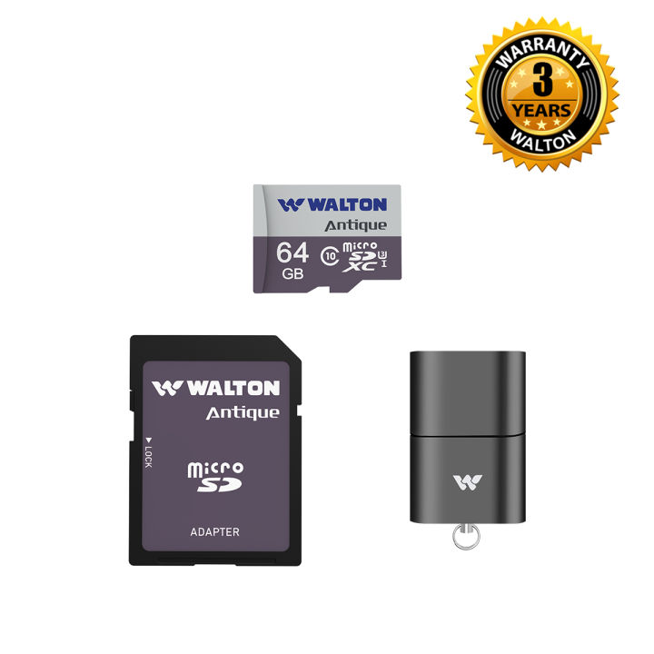 Walton Special Combo 3in1 64GB Micro SD Card + USB Card Reader + SD Card Adapter