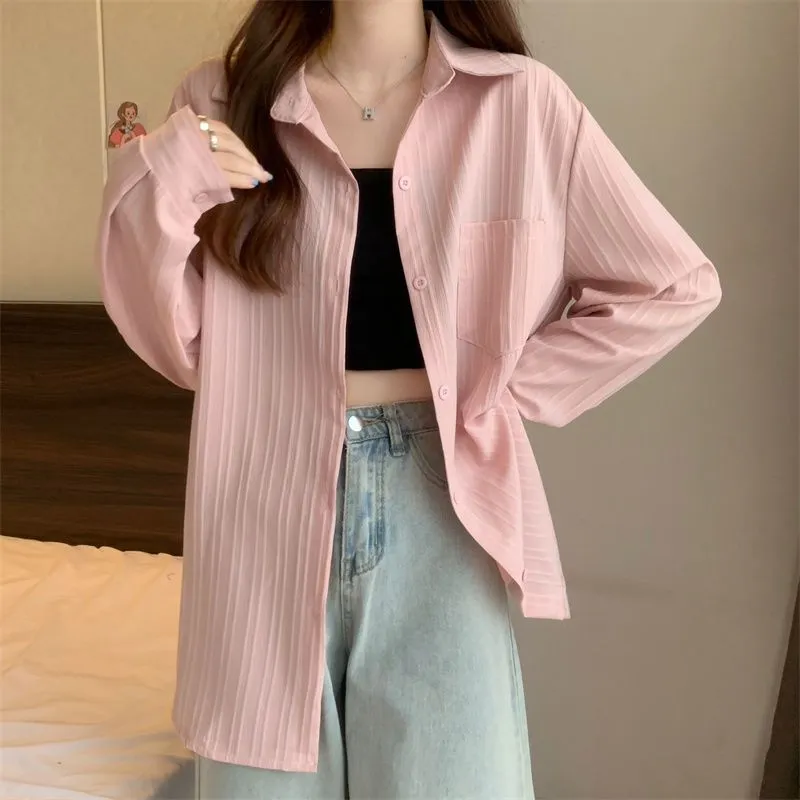 Long Sleeve Shirt Women's Spring and Summer New Korean Style Loose