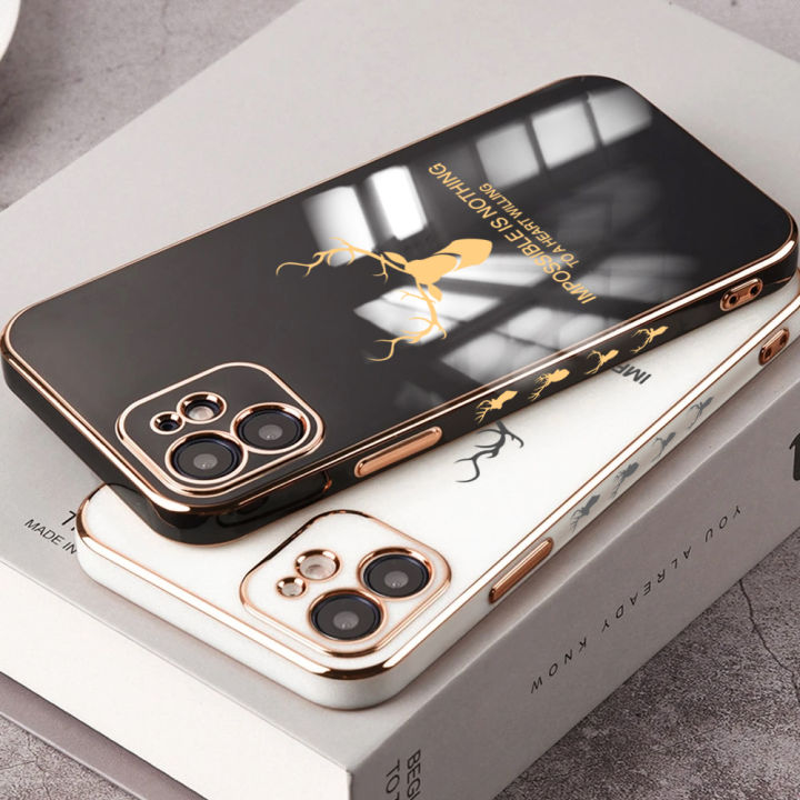 Hontinga%20for%20Redmi%20Note%2012%204G%20Back%20Cover%EF%BC%88Free%20Lanyard%EF%BC%89Luxury%206D%20Plating%20Lucky%20Deer%20Side%20Pattern%20Case%20Soft%20Silicone%20Square%20Mobile%20Cover%20-%20Image%203