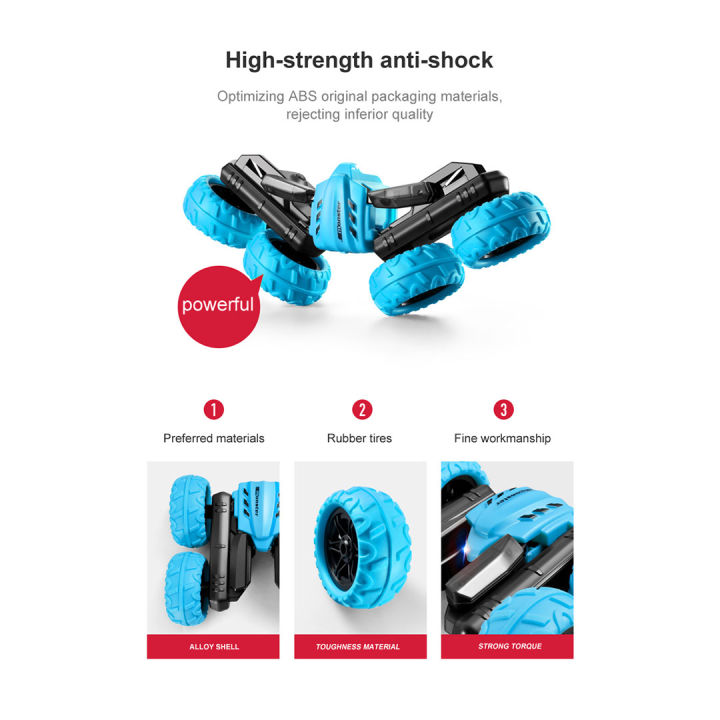 Teton Remote Control Car - Rc Car Stunt Car Toys - 4W 24Ghz Double Side 360° Rc Cars - Best Kids Car Gift For Boy/Girls