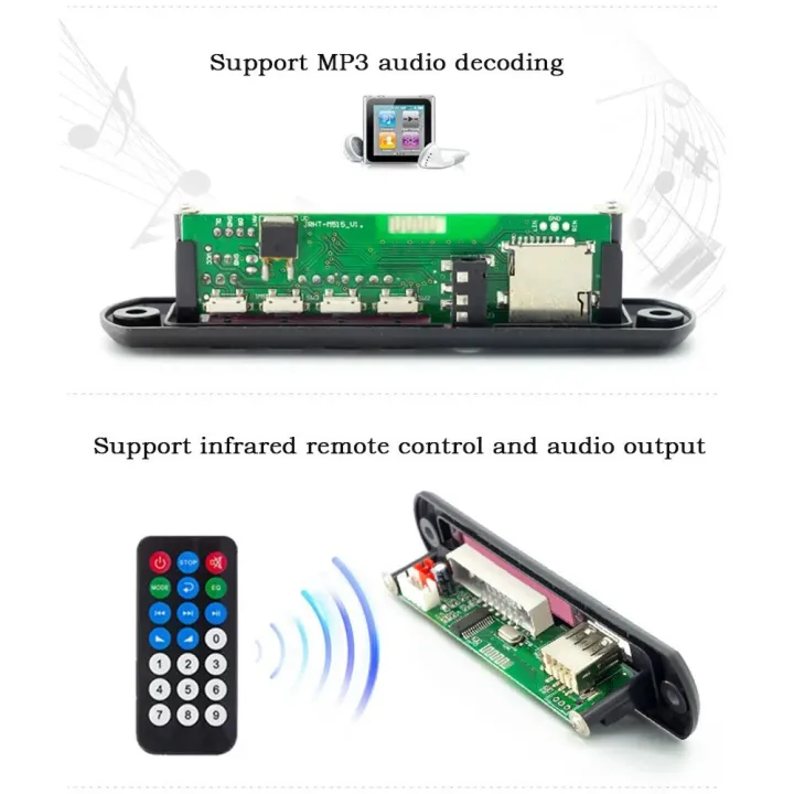 12V%20Bluetooth%205.0%20MP3%20Player%20Decoder%20Board%20USB%20TF%20Radio%20AUX%20Module%20Car%20Kit%20Wireless%20MP3%20Music%20Player%20-%20Image%206