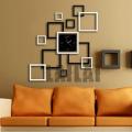 Yika DIY Large 3D Mirror Surface Wall Clock Sticker (Black). 