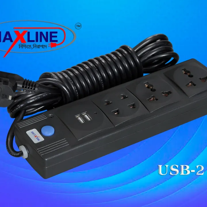 Maxline%20Dual%20USB%20Multiplug%204%20Port%20Extension%20Socket%20Model-%20ML-%20212%20-2%20Miter%20Wire%20,%20(%207%20Feet%20Cable)%20-%20Image%208