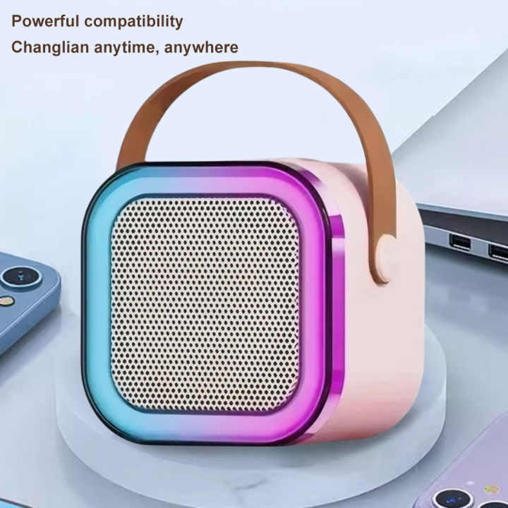 Bluetooth-Compatible%205.3%20RGB%20Multi-Colors%20Speaker%20with%20Wireless%20Mic%20Mini%20Home%20Theater%20Speakers%20Adjustable%20LED%20Lights%20-%20Image%206