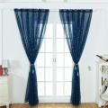 Star Print Tulle Curtains Window Drapes Sheer Purdah for Home Living Room.