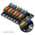 12 Way Blade Fuse Block Fuse Holder Box 6 Circuit ATP/ATC/ATO with LED Indicator Adjustable 180 Degree Rotating Cover for Dual-use(Fuses not Included) Replacement for Car Truck Motorcycle Minibus. 
