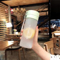 600/800ML Fashion Round Frosted Plastic Water Bottle BPA Free Portable Tea Strainer Large Capacity Sport Transparent Water Cups.