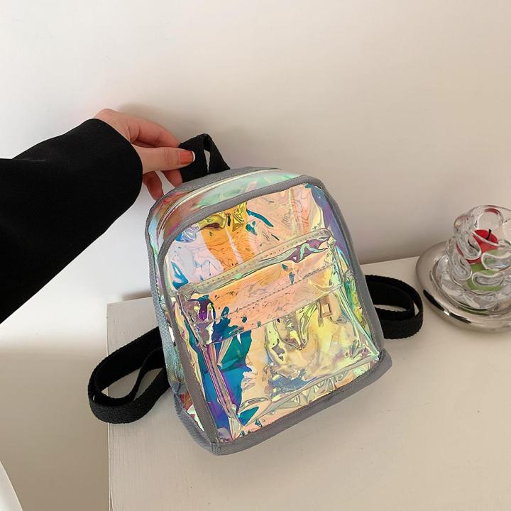 New Fashion Mini Women Backpack Transparent PVC Cute Kids Girls School Bags Student Small Bookbags Casual Female Travel Bagpack