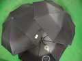 Black Umbrella, 8 Ribs Semi Auto, Black Fabric, Wind and Rain Proof (Heavy-duty, three-folding, dual-purpose umbrella designed for rain and sun protection). 
