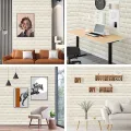 3D Self-Adhesive Foam Wall Stickers for Living Room, Bedroom, Kitchen, Kids Room, Waterproof, Anti-Collision, Easy to Install (White,Pink, 1,2,3,4 Square Feet).
