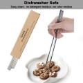 Chopsticks Reusable Metal Chopsticks 304 Stainless Steel Chopsticks Set Square Non-slip Dishwasher Safe Premium Quality Lightweight Reusable Chop Sticks Japanese Korean Laser Engraved 5 Pairs Gift Set.