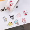 500PCS Sanrio Sweating Sticker Round Seal Sticker Self-adhesive Label Children's Cartoon Roll Roll Sticker.