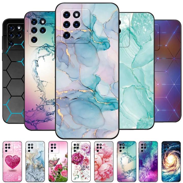 vingarshern Cover Compatibile con ZTE Blade A54 (2023) Custodia in Silicone Sottile,Case Antiurto e Antigraffio con Motivo+1×Catena/Cordino per Cellulare,Rosa rossa