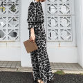 ZANZEA Women Party Dress Long Sleeve Elastic Waist Leopard Print Maxi Dress #7. 