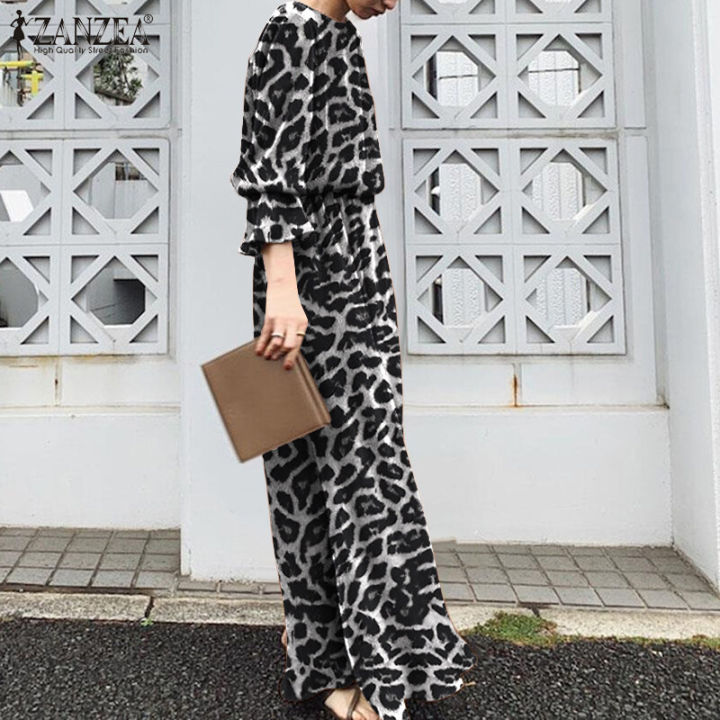 ZANZEA%20Women%20Party%20Dress%20Long%20Sleeve%20Elastic%20Waist%20Leopard%20Print%20Maxi%20Dress%20#7%20-%20Image%202