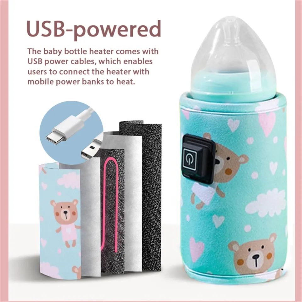 USB Baby Bottle Warmer Toddlers Thermostatic Milk Water Heat Cover  Household Travel Camping Nursery Gifts Outdoor Accessories