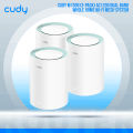 Cudy M1300 (3-Pack) AC1200 Dual Band Whole Home Wi-Fi Mesh System - 867Mbps on 5GHz and 300Mbps on 2.4GHz - 2 Gigabit Ethernet Ports - White. 